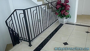 Babysitter Takes Cum Load