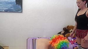 Ballbusting in Socks with a Dick-Biting Blowjob