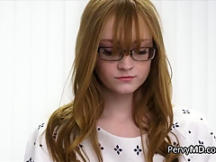 Banging Ginger In Glasses On The Exam Table