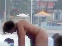 Beach fuck with specatators