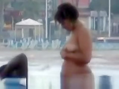 Beach fuck with specatators