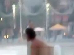 Beach fuck with specatators