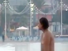 Beach fuck with specatators
