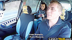 Beautiful Busty Model Squirts in Taxi Car