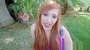 Beautiful Lauren Phillips fucks stepson outdoor POV