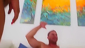 Big Bootied Black Girls Take Turns On His Pole