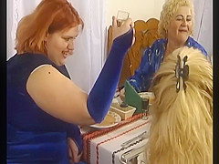 Big Redhead Getting Fucked By Long Black Pole