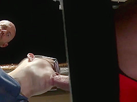 Big dick and tattooed hunks fucking at the glory hole