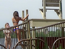 Bikini teens 18+ Posing at the Beach