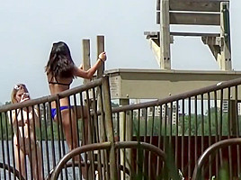 Bikini teens 18+ Posing at the Beach