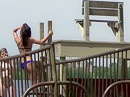 Bikini teens 18+ Posing at the Beach
