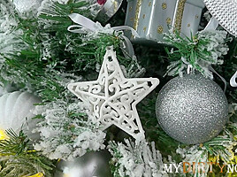 Bisexual FFM 3some under the Christmas tree