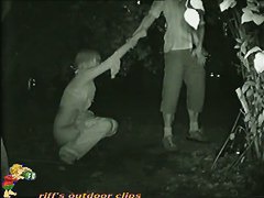 Black and white piss porno of a skinny short haired blonde holding hands