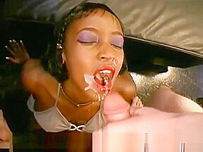 Black chick gets covered in sperm