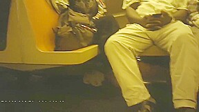 Black guy bulge on subway NYC June 2018