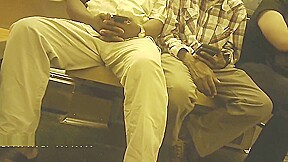 Black guy bulge on subway NYC June 2018