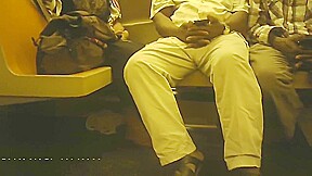 Black guy bulge on subway NYC June 2018