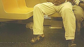 Black guy bulge on subway NYC June 2018