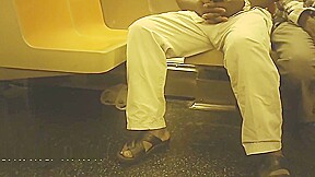 Black guy bulge on subway NYC June 2018