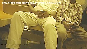 Black guy bulge on subway NYC June 2018