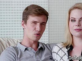 Blond Wife Adry Berty Fucks a Stud in Front of Her Loser Husband