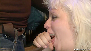 Blonde And Ebony Are Public Banged