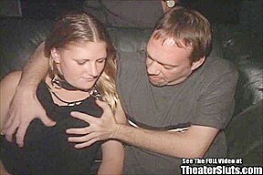 Blonde Freak On Leash Sperm Spray Theater Gangbang