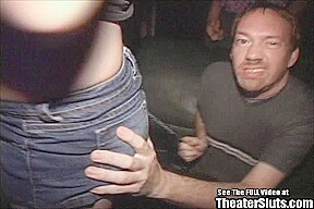 Blonde Freak On Leash Sperm Spray Theater Gangbang