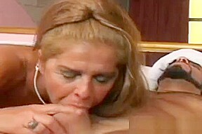 Blonde Granny Sucking Thick Young Cock