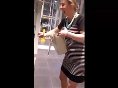 Blonde Milf with great legs & pretty feet in heels 