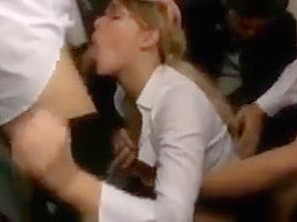 Blonde on a japanese train