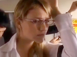 Blonde on a japanese train