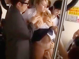 Blonde on a japanese train
