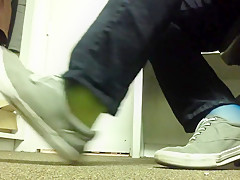 Blue and Green Mismatched Sheer Socks