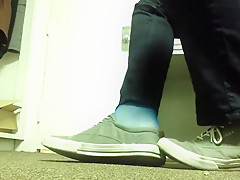 Blue and Green Mismatched Sheer Socks