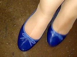Blue ballerinas cum