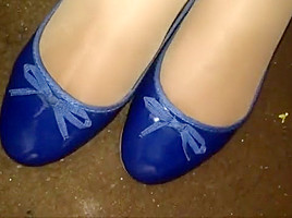 Blue ballerinas cum