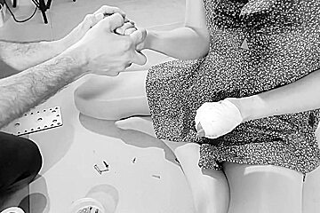 Bound To Floor With Dildo Machine Hard