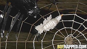 Bound twink Chad Chambers receives blowjob from Luke Desmond