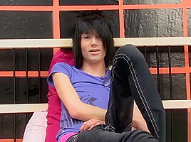 Brandon White wastes no time enjoying his emo cock