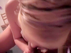 British blonde pornstar Kaz B sucks off her BF