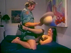 Brunette Cutie Sits And Chair And Deep Throats A Hard Cock Then