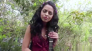 Brunette teen 18+ Vienna gives hard dick a sloppy blowjob