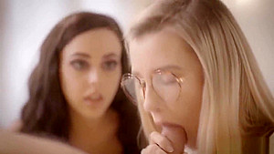 Bully stepbro Lucas Frost bangs with shy and naive stepsis Carolina and friend Whitney