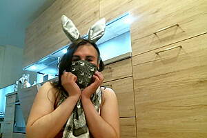 Bunny Boy Takes Huge Dildo (17-inch Dildo) In His Big Butt