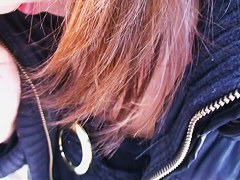 Busty japanese babe on candid downblouse camera