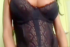 Busty trans anally banged after sucking cock