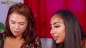 CFNM 3some HJ action by sexy femdom babes in dress n heels