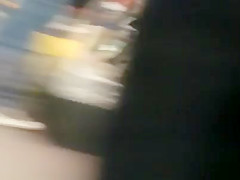 Candid tight ass teen 18+ in red leather pants!