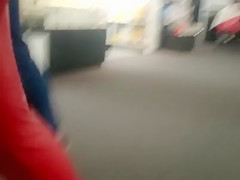 Candid tight ass teen 18+ in red leather pants!